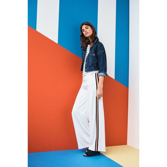 New Anthropologie Line + Dot Frances Chromanance Wide-Leg Pants $128 Sz X-SMALL - Picture 6 of 6